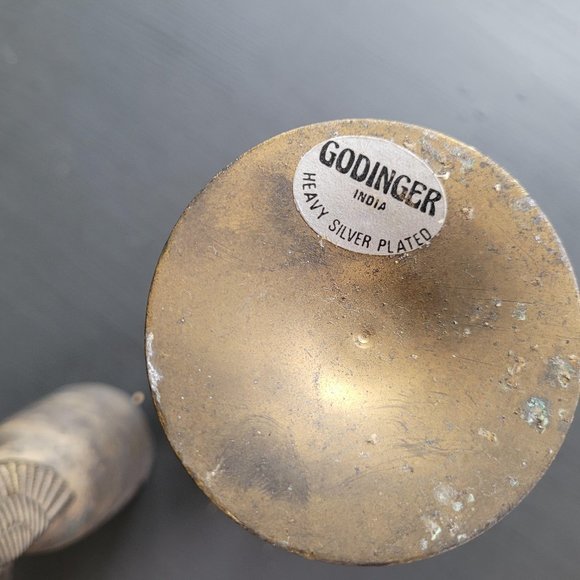 Vintage Heavy Plated Silver Egyptian Revival Bird Toasting Goblets - set of two - Picture 11 of 12